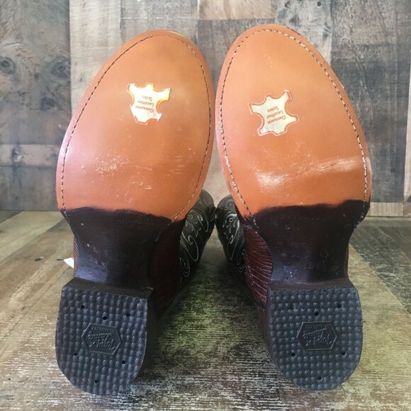 Tony Lama Vintage Round Toe Gold Label Teju Lizard Cowboy Boots Womens 4 B - Picture 2 of 12